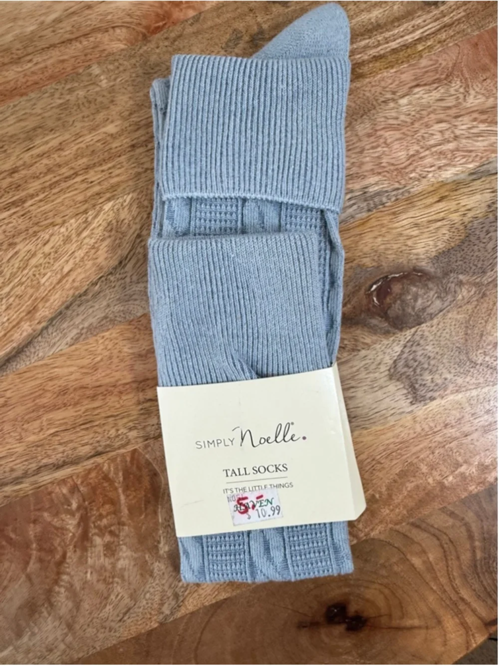 Women's Simply Noelle Light Blue Tall Socks One Size